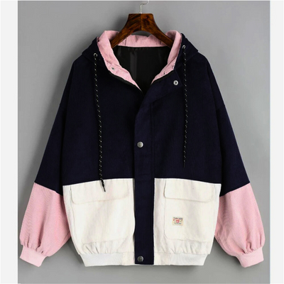 Dreifarbige Cordjacke