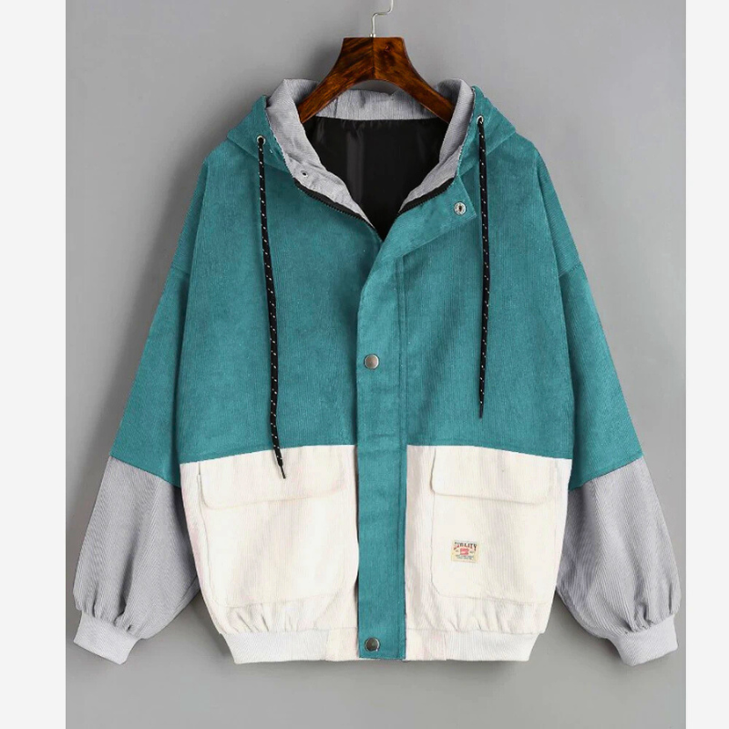 Dreifarbige Cordjacke