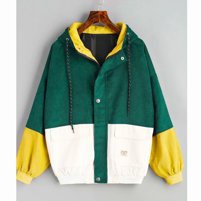 Dreifarbige Cordjacke