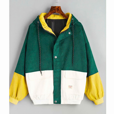 Dreifarbige Cordjacke