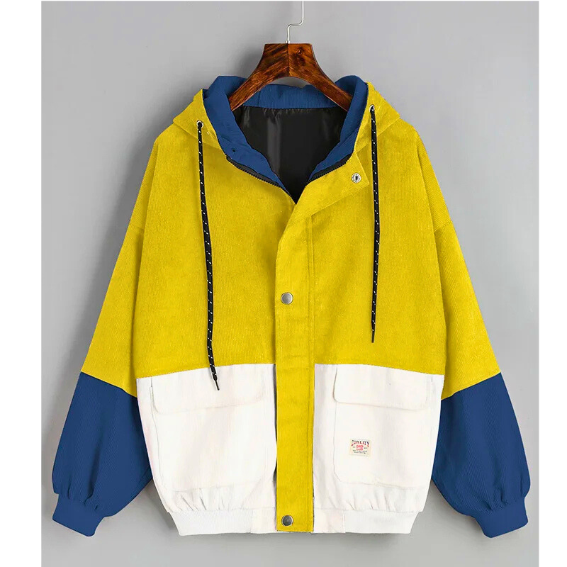 Dreifarbige Cordjacke