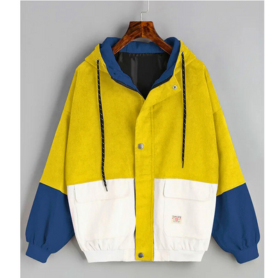 Dreifarbige Cordjacke