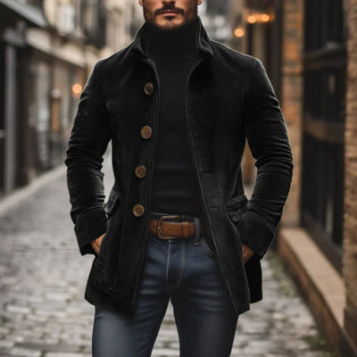 Elegante Cordjacke mit Hohem Kragen für Stil