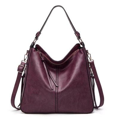 Elegante Ledertasche für Damen – klassische Lederhandtasche mit Abnehmbarem Schulterriemen