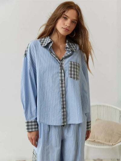 Eleganter Damen Pyjama Lang für Entspannte Nächte