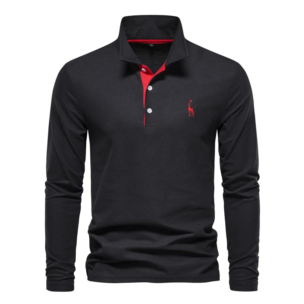 Eleganter Langarm-Polo mit Knopfdesign