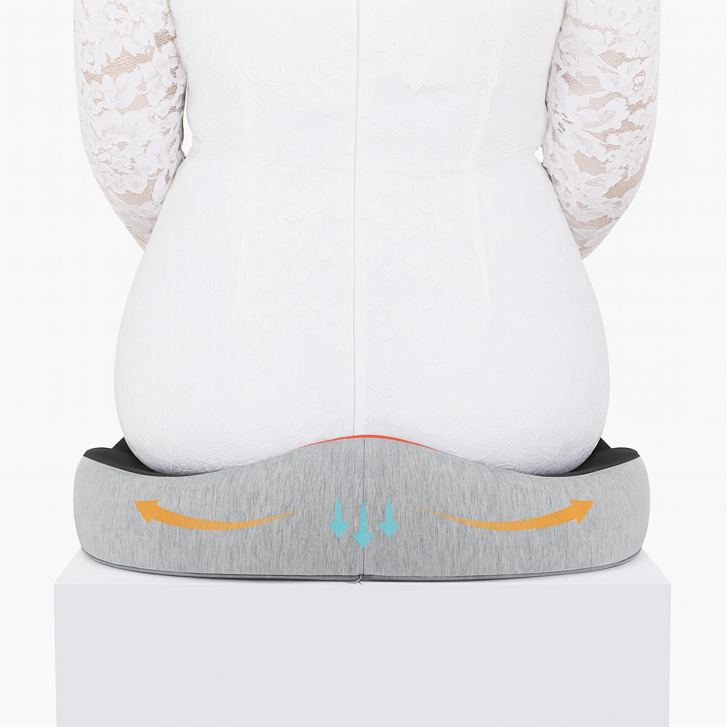 ErgoSit | Orthopädisches Memory Foam-Sitzkissen für Büro & Zuhause