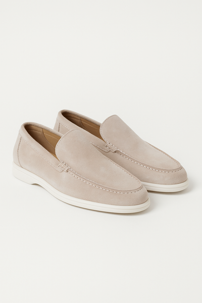 Ernstjan Loafers weiße Sohle Wildleder