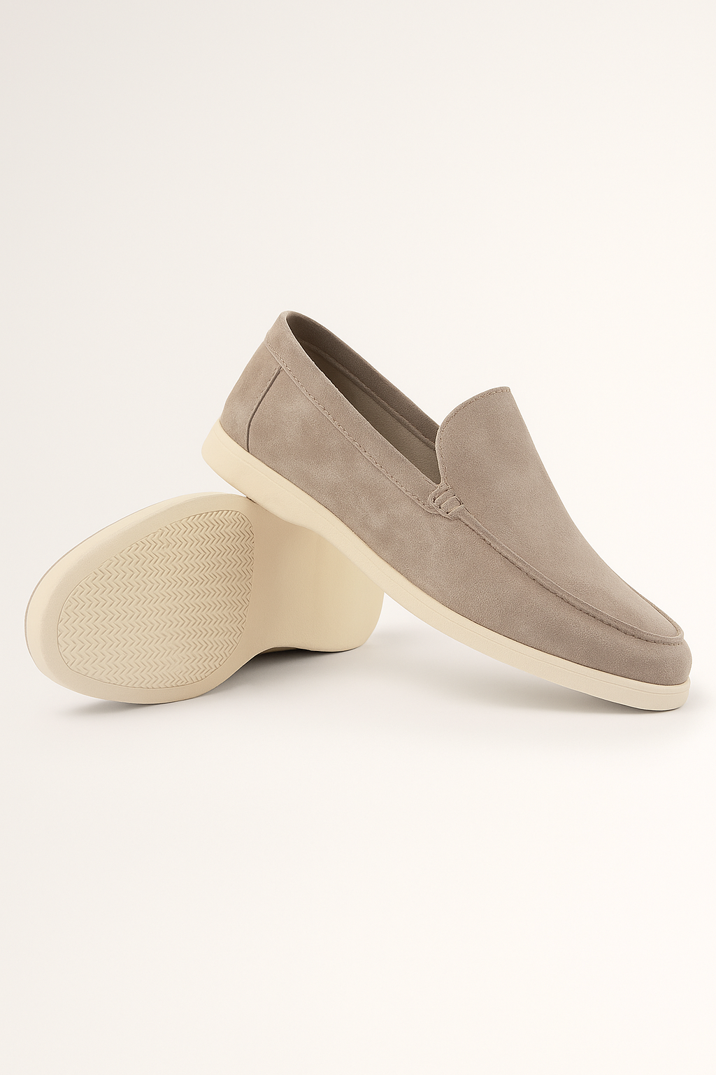 Ernstjan Loafers weiße Sohle Wildleder