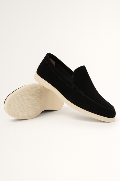 Ernstjan Loafers weiße Sohle Wildleder