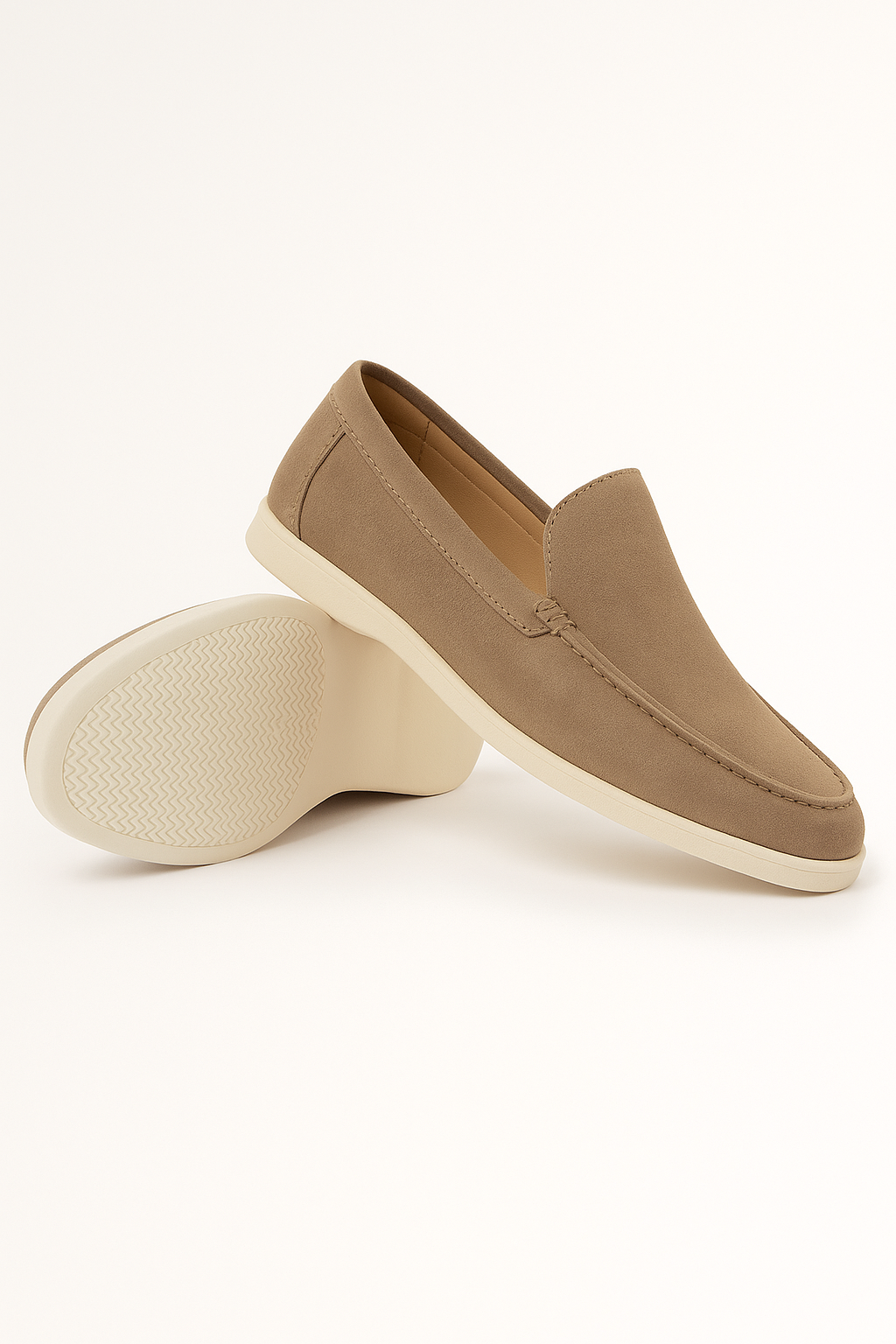 Ernstjan Loafers weiße Sohle Wildleder