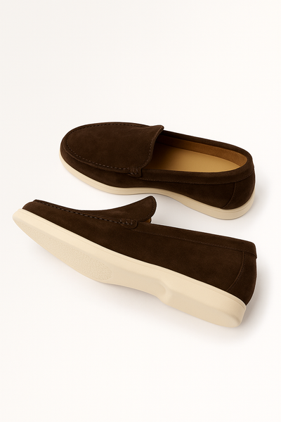 Ernstjan Loafers weiße Sohle Wildleder