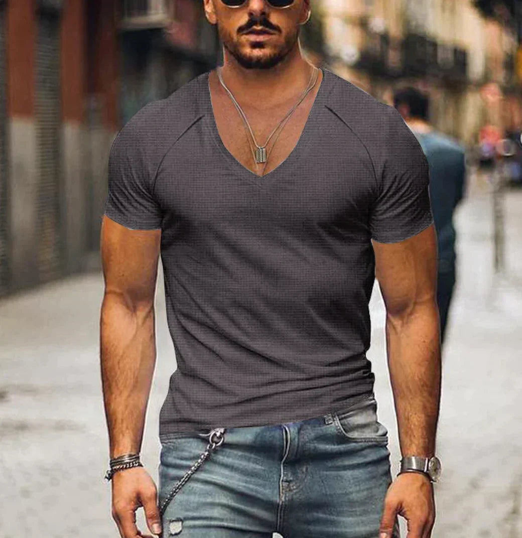 Falk – herren-t-shirt mit v-ausschnitt