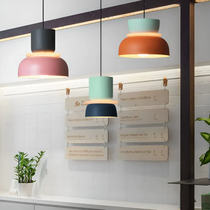 Bunte Glas-LED-Pendelleuchte für Esstisch und Wohnzimmer – Modernes Design, energieeffizient