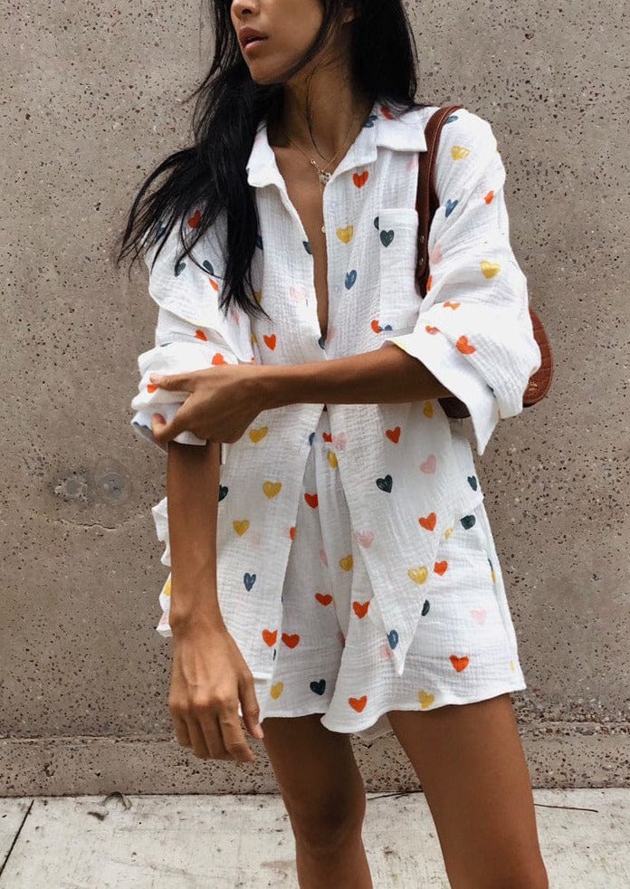 Amira | Herz-Print Zweiteiler-Set – Perfekt für entspannte Sommertage