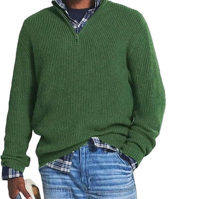 French - Herren Kaschmir Business Casual Pullover mit Reissverschluss