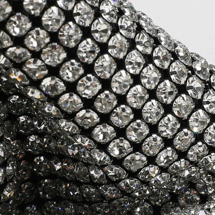 Glitzernde Strass Abendtasche Damen – Mini Clutch mit Schulterkette