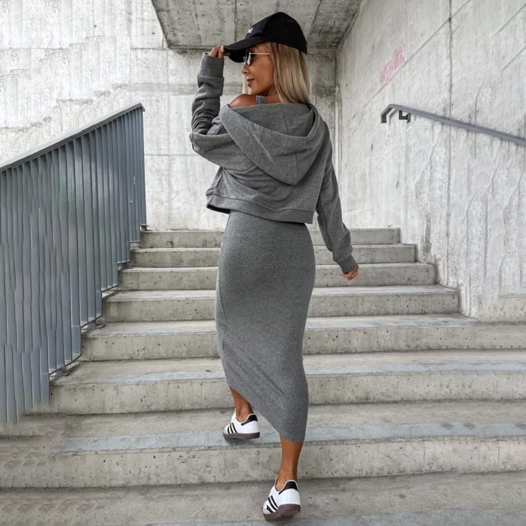 BESSIE - Stylisches Kleid und Sweatshirt-Set für einen modischen Look