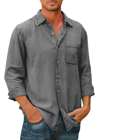 Herren Lässig Langarmhemd