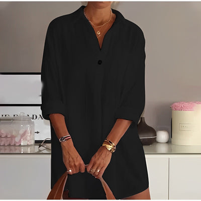 Caterina - Damen Halbarm Bluse Locker