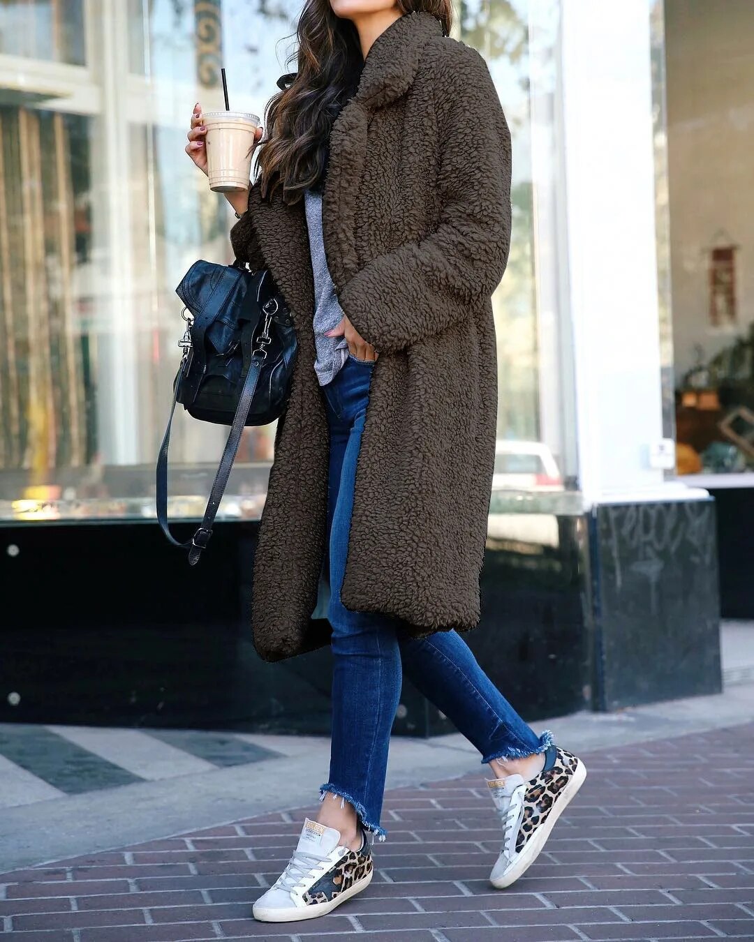 Damen Lang Fleece Jacke | Winter