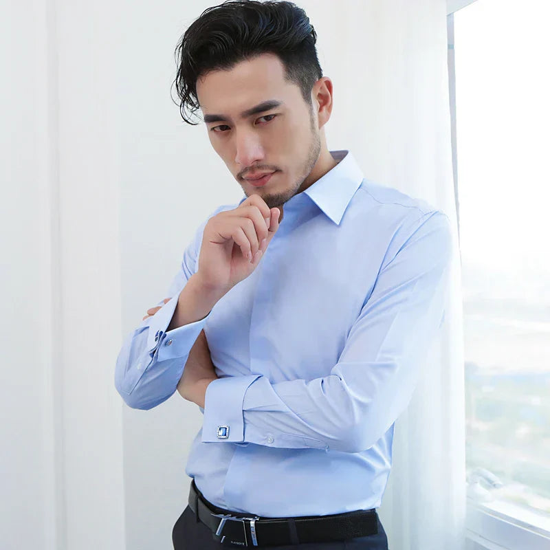 Elegantes Bügelfreies Smokinghemd mit Manschettenknöpfen für Herren