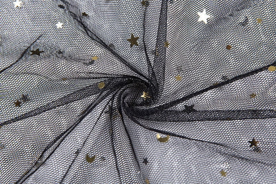 Heidi-Mode | Stern Schwarz Netz Transparent Ärmelloses Maxi Kleid