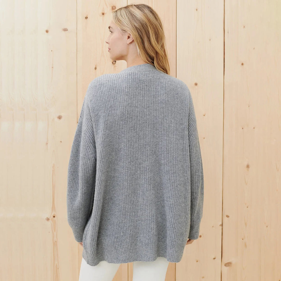 Leah - Damen Weicher Übergroßer Kaschmir Cardigan