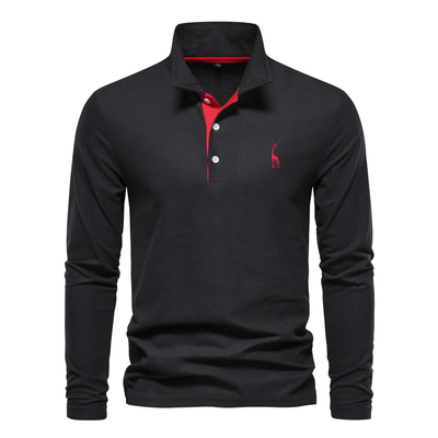 Herren Langarm Poloshirt mit Eleganten Details aus Hochwertiger Baumwolle