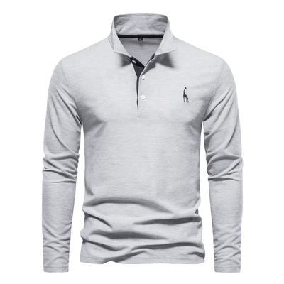 Herren Langarm Poloshirt mit Eleganten Details aus Hochwertiger Baumwolle