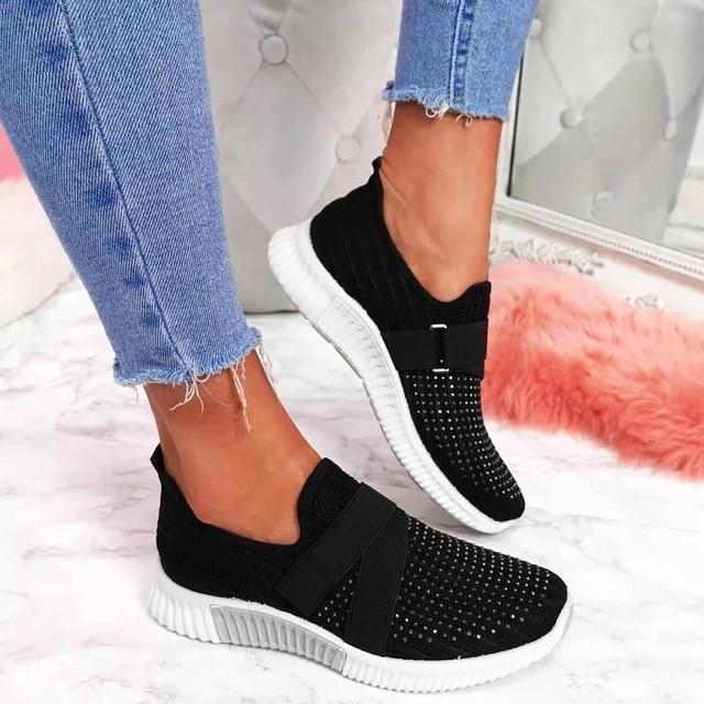Lea - Slip-on-Turnschuhe mit Klettverschluss für Damen