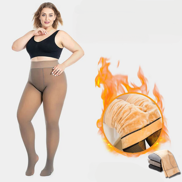 High-Waist-Fleece-Tights für Damen – Perfekt für Kalte Tage