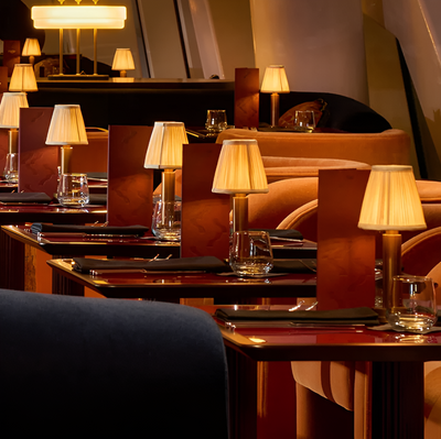 Vintage Flare - Aluminium Tischlampe Dimmbarer Stoff Bar Tisch Lampenschirm