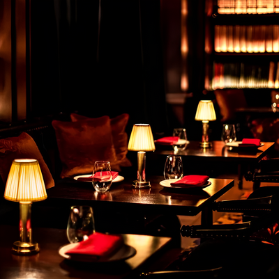 Vintage Flare - Aluminium Tischlampe Dimmbarer Stoff Bar Tisch Lampenschirm