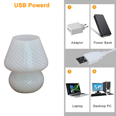 Striped Glow- Eine mundgeblasene gestreifte Glas-tischlampe