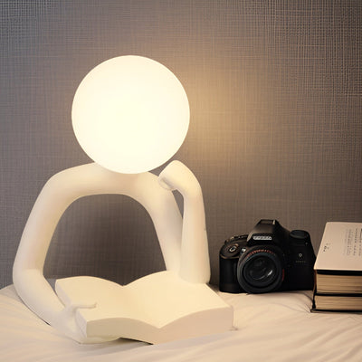 Thinker Moon - Ästhetisches Mond Denk Skulptur Nachtlicht