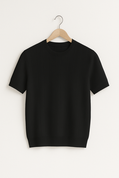 Hudson Strick T-Shirt Herren Kurzarm