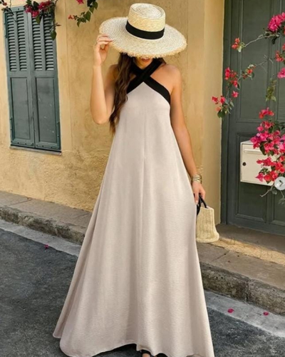 SIENNA | Elegantes Kleid mit offener Rückseite und modischem Kreuzhals