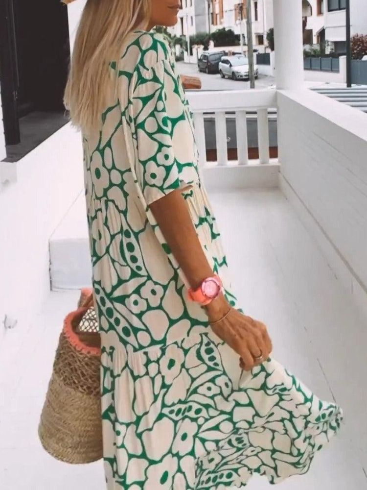 Heidi-Mode | Grüne Maxi Sommerkleid