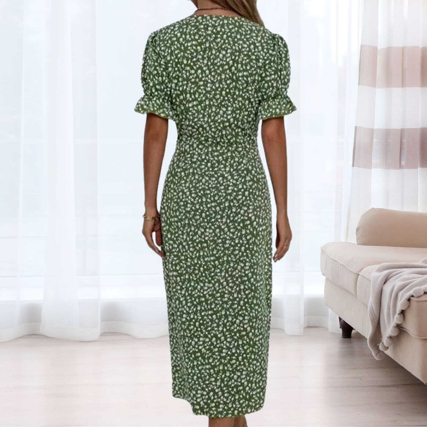 Janine™ - Sommerkleid mit V-Ausschnitt und Blumenmuster