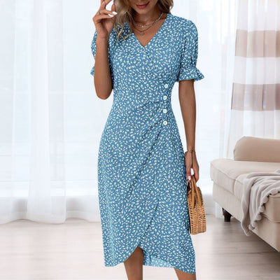 Janine™ - Sommerkleid mit V-Ausschnitt und Blumenmuster