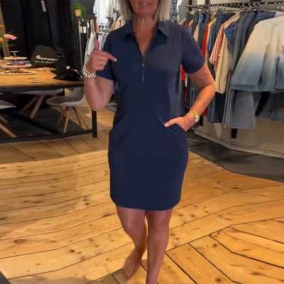 MIRAVO | Kurzes Reißverschlusskleid mit Reverskragen