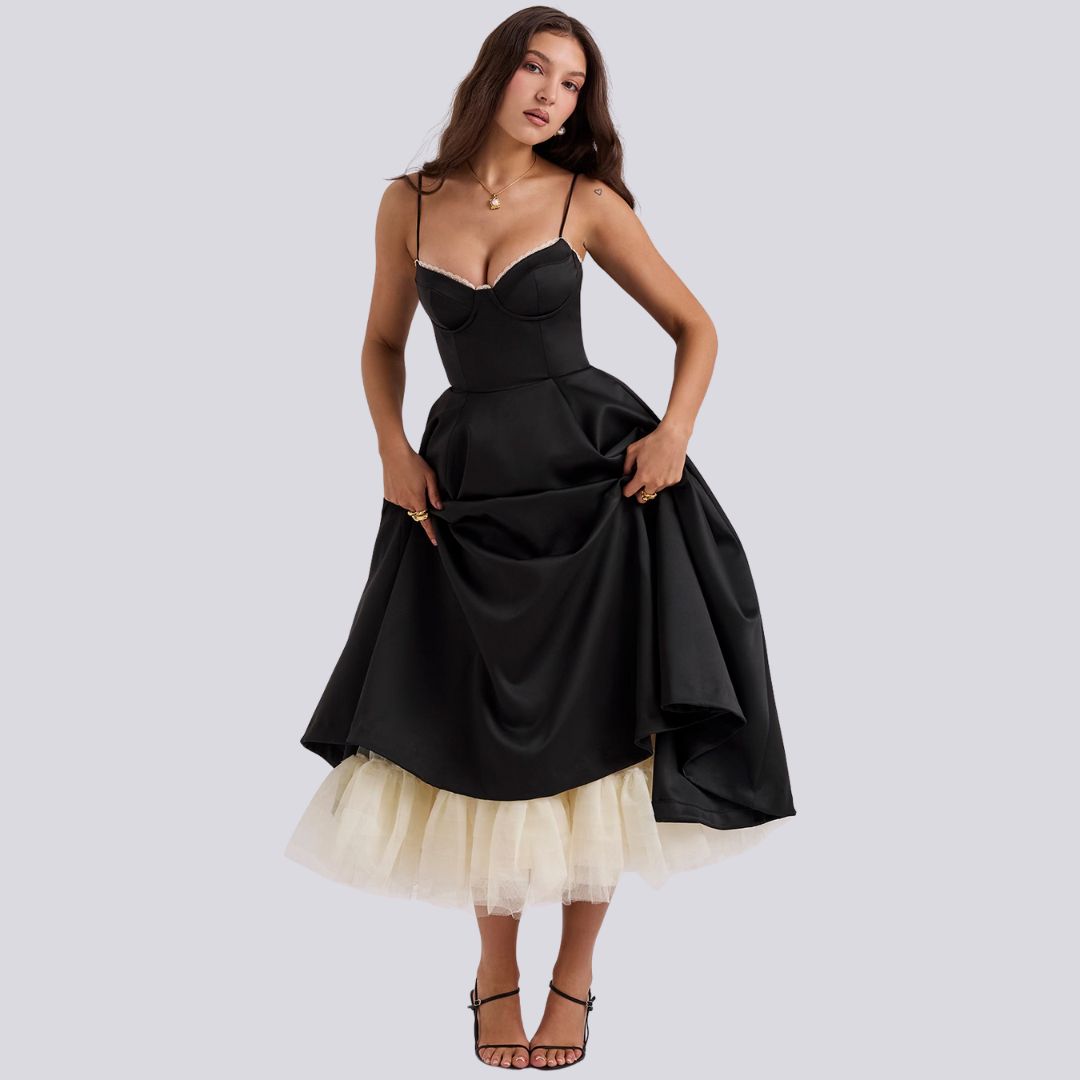 MIRAVO | Elegantes Maxikleid mit Tüllrock