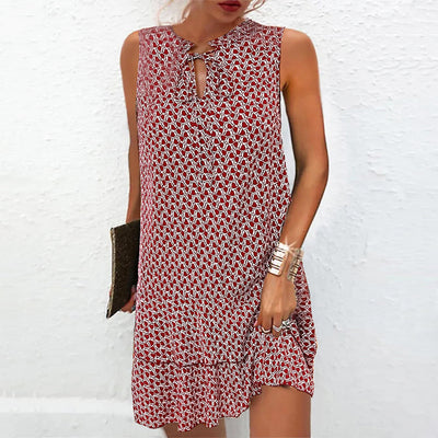 Lenora – Lässiges Minikleid Mit Bohemian Drucken Und Rüschen