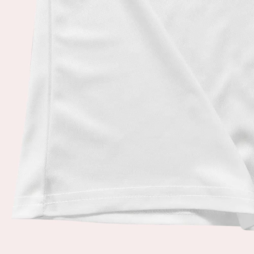 Lóránt- Bedruckte Weiße Polo für Herren