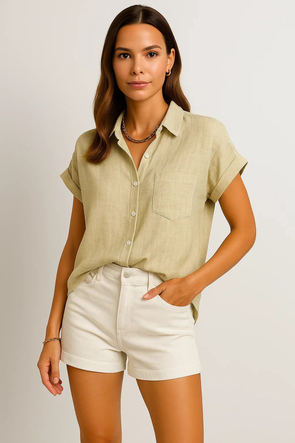 Leichte Kurzarmbluse Damen