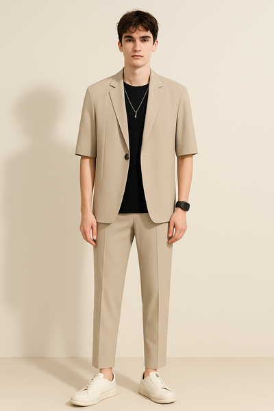 Leo Set aus Kurzarm Sakko und Anzughose