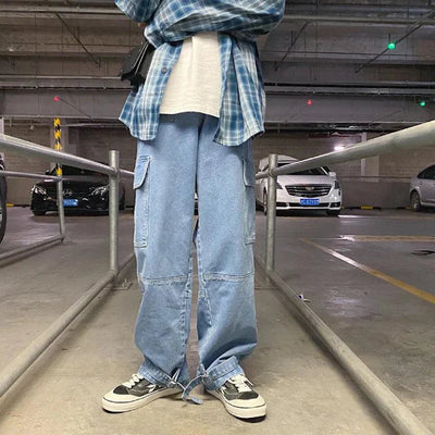 Herren Weite Cargo Lose Hosen