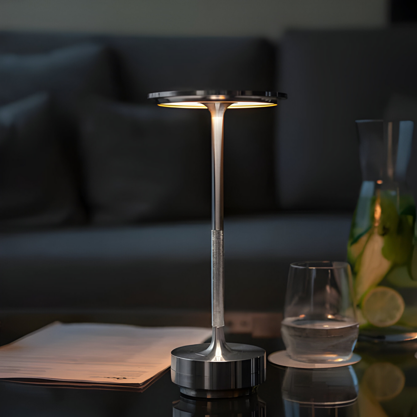 LumaLight Kabellose Design-Lampe: USB-aufladbare, berührungsgesteuerte Tischlampe für Stimmungsbeleuchtung"