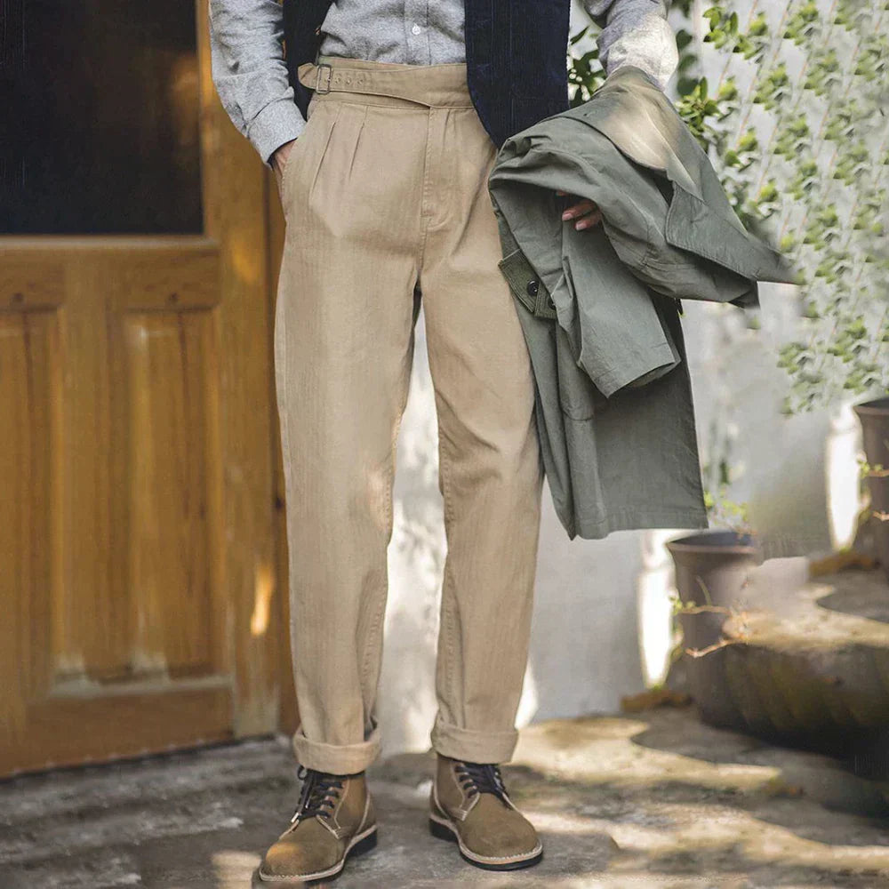 Enzo - Gurkha-Hose mit Faltenfront für Eleganten Look